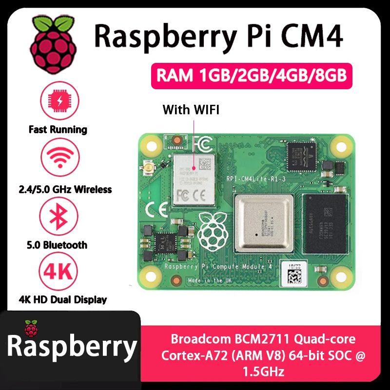 Raspberry Pi CM4 1GB/2GB/4GB/8 – Raspberry Pi Cm4 8Gb Ram 32Gb Emmc Wifi Bewertung und Preis
